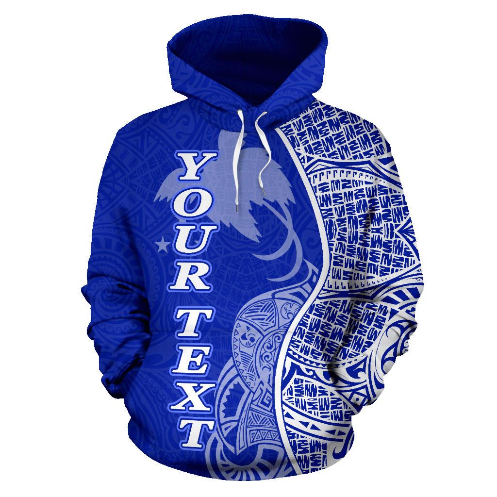 Papua New Guinea Polynesian Custom Hoodie Coconut Blue - Polynesian Pride