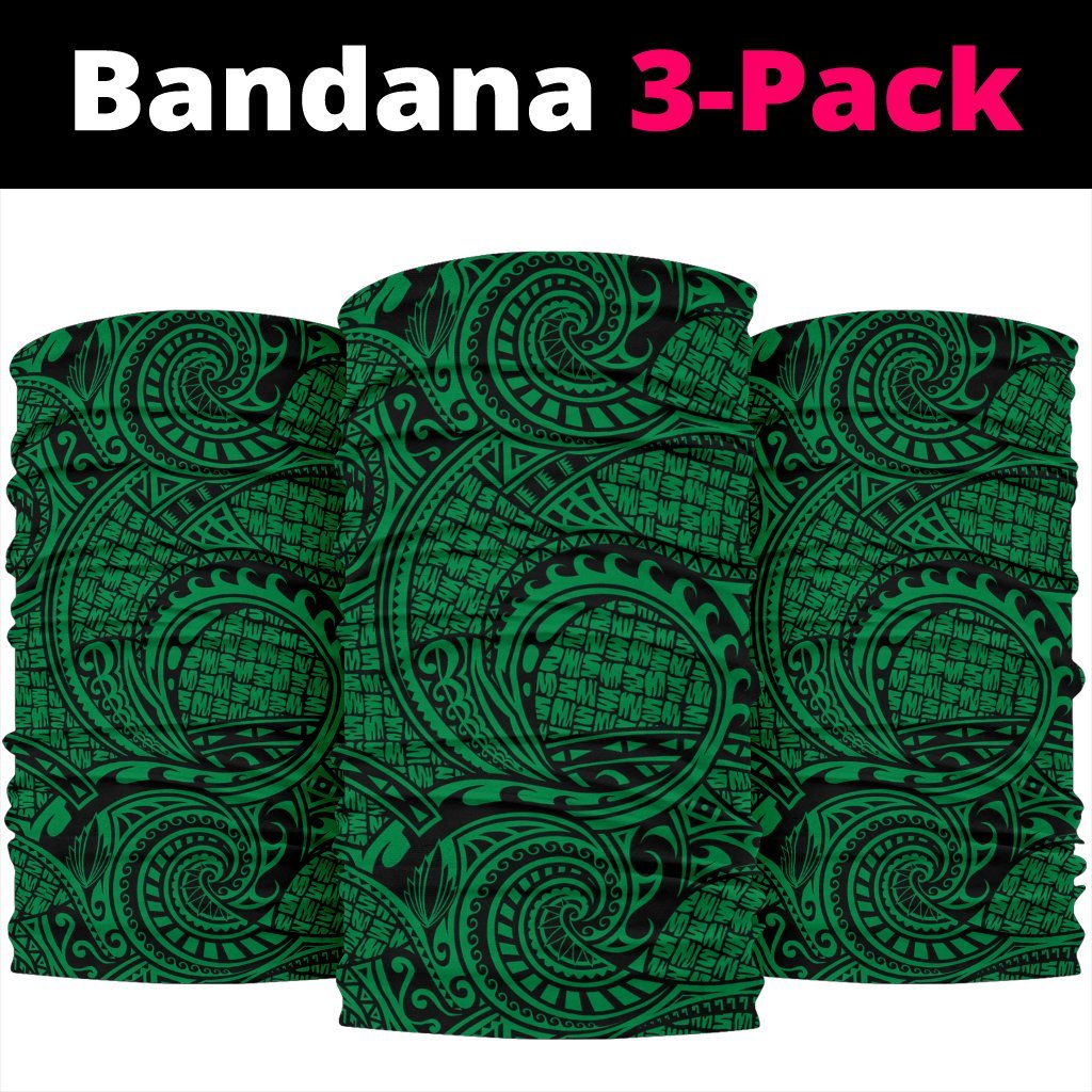 Polynesian Maori Lauhala Green Bandana 3 - Pack - Polynesian Pride