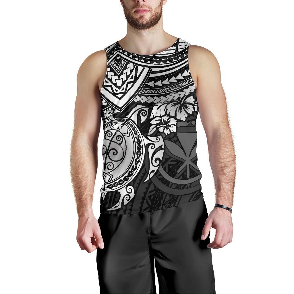 Polynesian Hawaii Men's Tank Top - White Turtle - Polynesian Pride