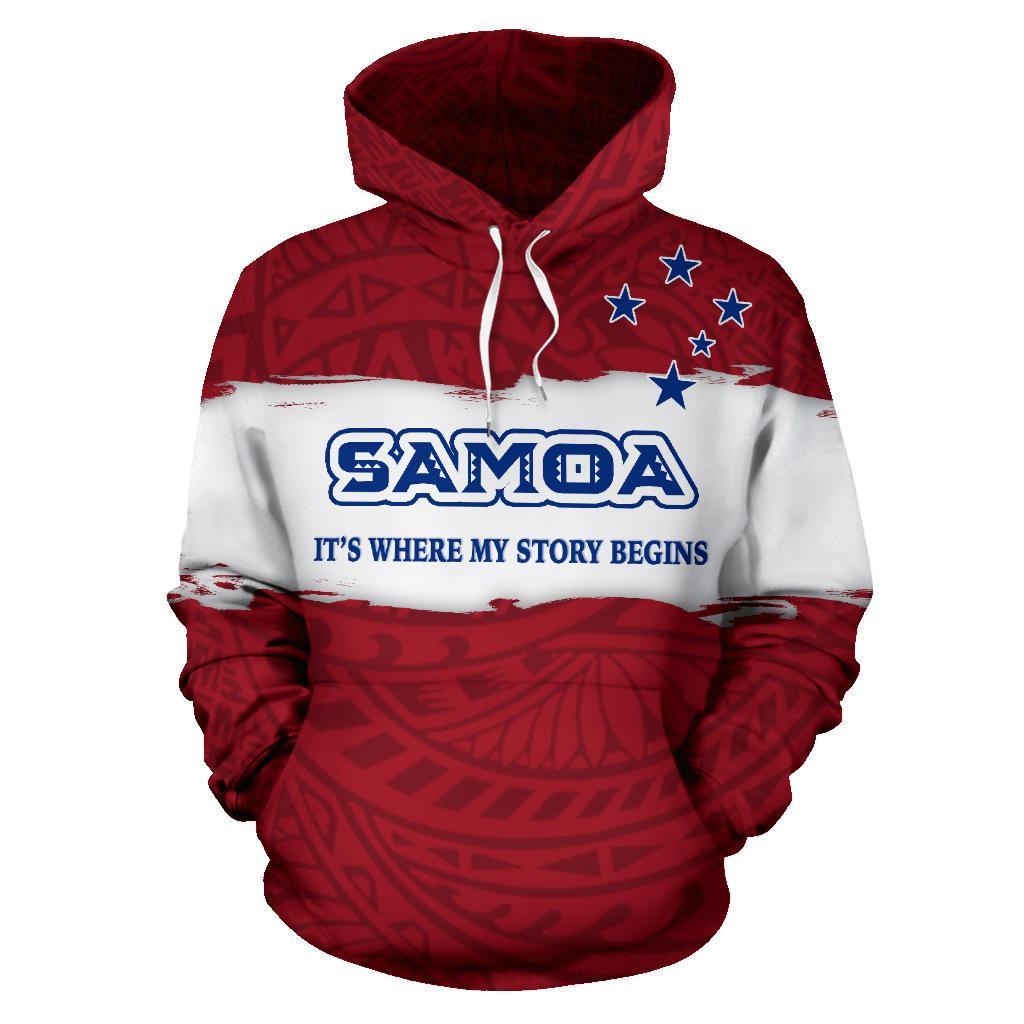 Samoa Hoodie Samoa Flag Its Where My Story Begins - Polynesian Pride