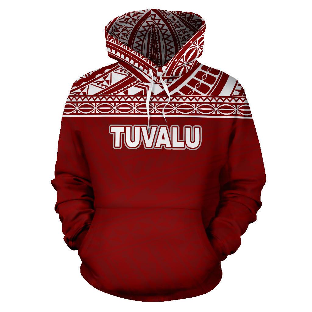 Tuvalu Polynesian Hoodie Horizontal Red - Polynesian Pride