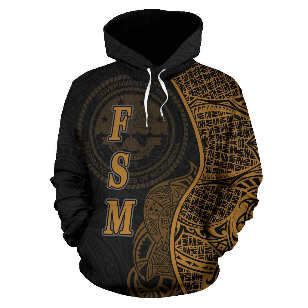 Federated States of Micronesian Polynesian Hoodie Coconut Tree Gold - Polynesian Pride