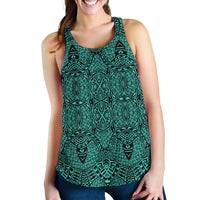 Polynesian Lauhala Mix Turquoise Women's Racerback Tank Top Turquoise - Polynesian Pride