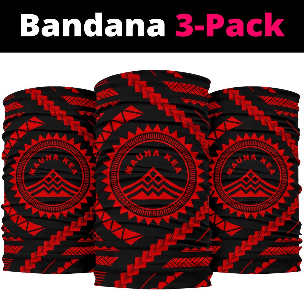 Hawaiian Mauna Kea Red Bandana 3 - Pack - Polynesian Pride
