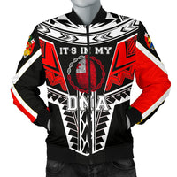 Tonga Bomber Jacket - It's In My DNA White Red Color Red Unisex - Polynesian Pride