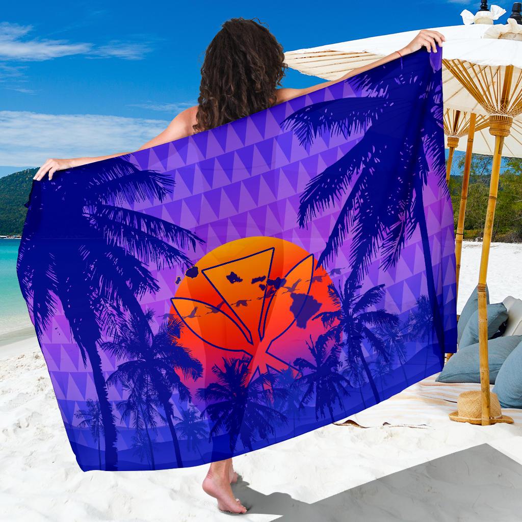 Hawaii Summer Sunset Kanaka Kakau Sarong Sarong One size Purple - Polynesian Pride