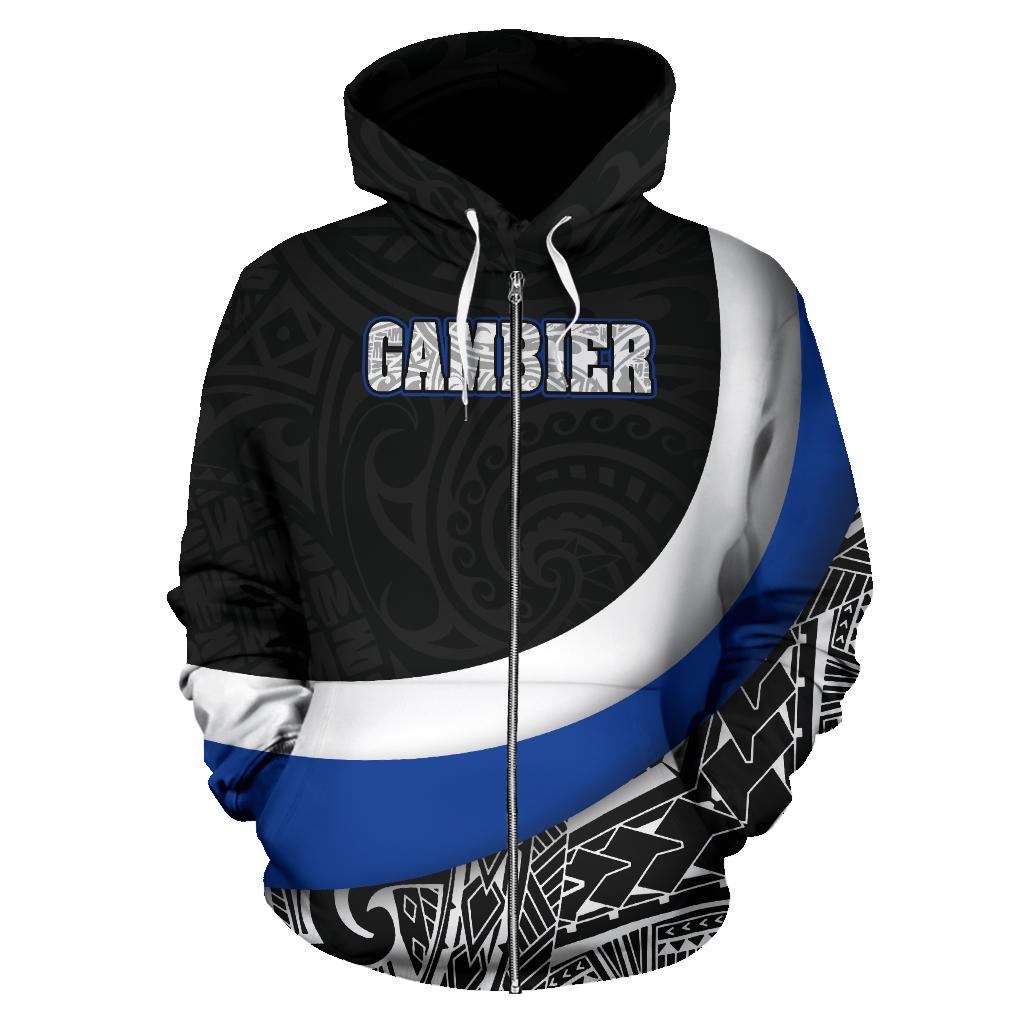 French Polynesia Zip up Hoodie Gambier Islands - Polynesian Pride