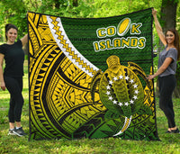 Cook Islands Premium Quilt Style Turtle Rugby Green - Polynesian Pride