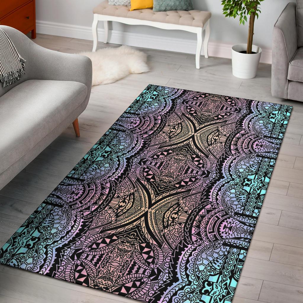 Polynesian Purple And Teal Area Rug - Polynesian Pride