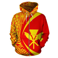 Kanaka Polynesian Mauna Kea Zip up Hoodie Circle Style - Polynesian Pride