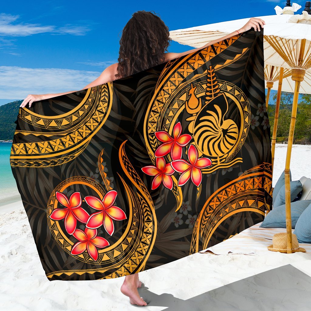 New Caledonia Sarong - Gold Plumeria SARONG ONE SIZE GOLD - Polynesian Pride