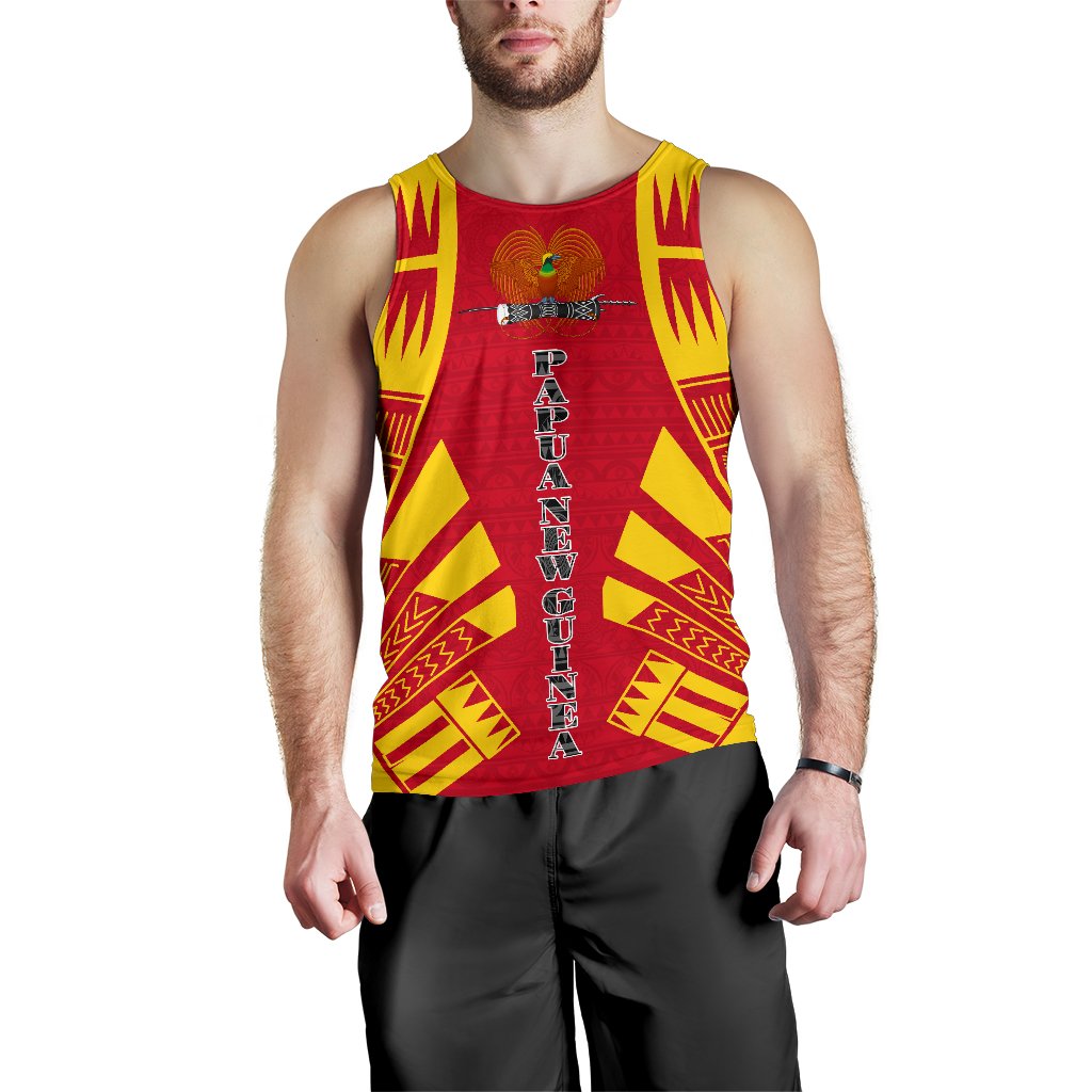 Papua New Guinea Men Tank Top - Polynesian Tattoo Flag White - Polynesian Pride