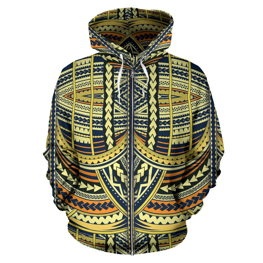 Polynesian Zip up Hoodie Tribal 12 - Polynesian Pride