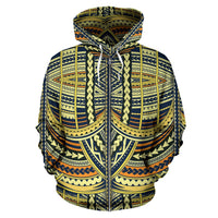 Polynesian Zip up Hoodie Tribal 12 - Polynesian Pride