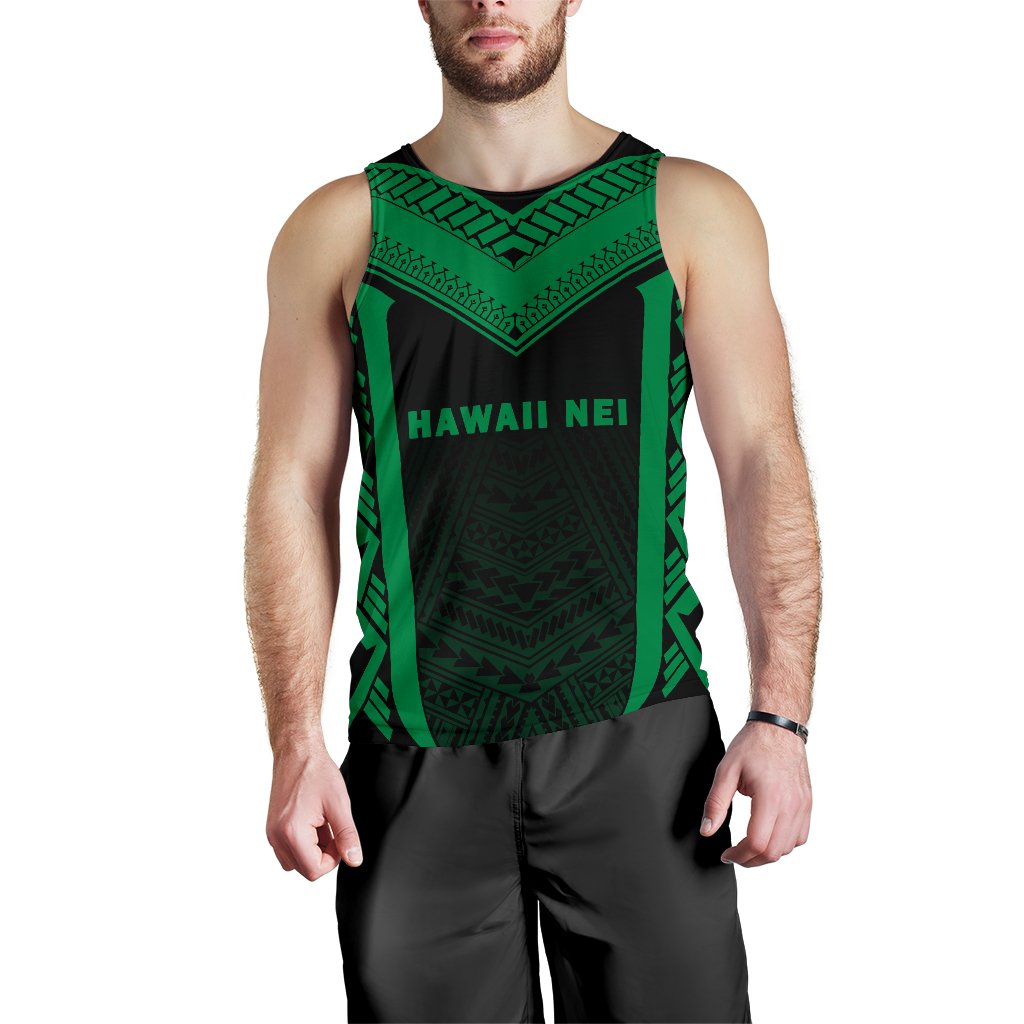 Hawaii Kanaka Polynesian Men's Tank Top Active Green - Polynesian Pride