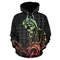 Polynesian Kakau Helmet Weapon Kanaka Warrior Hoodie (Zip) - Polynesian Pride