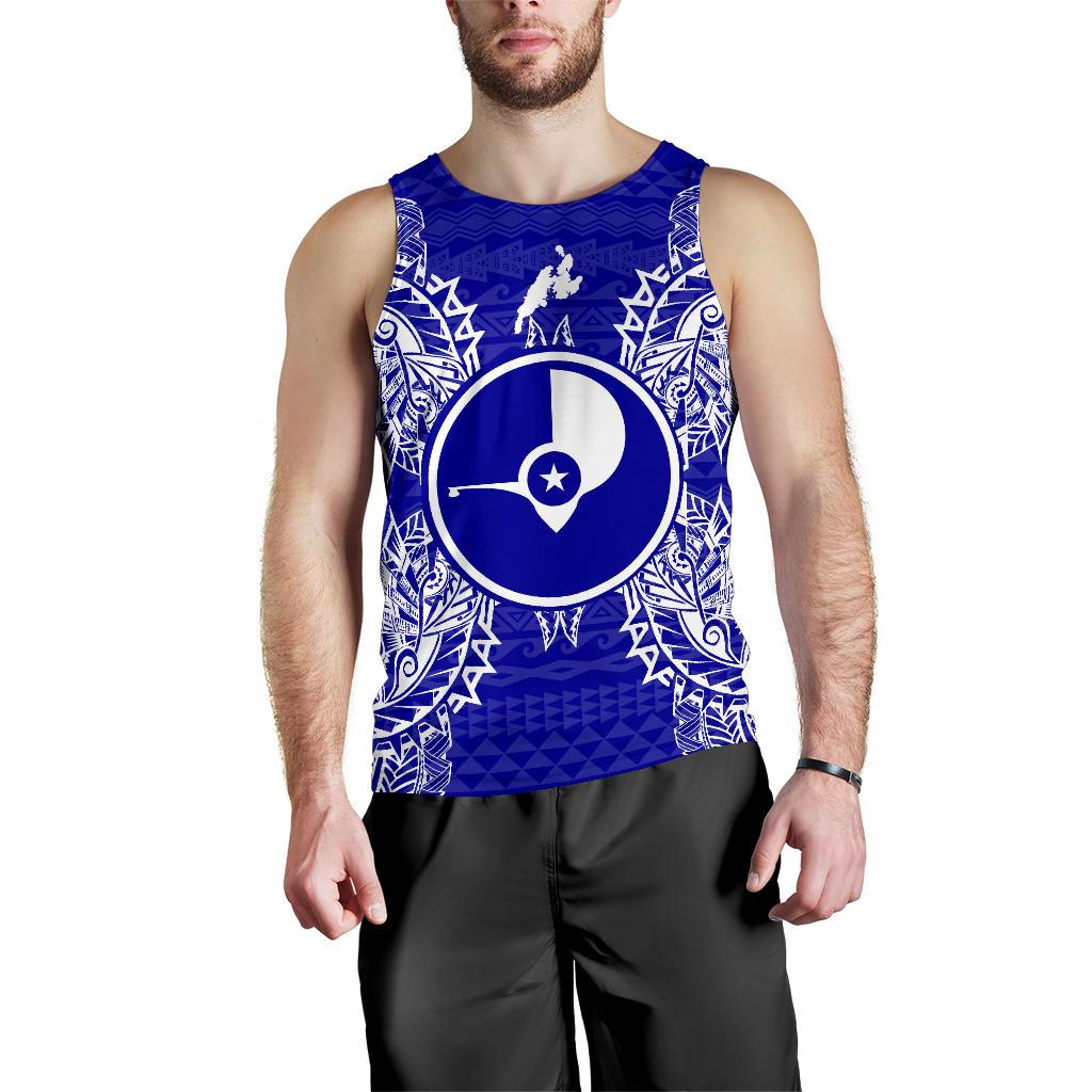 Yap Polynesian Men Tank Top Map Blue Blue - Polynesian Pride
