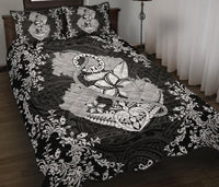 Hawaii Anchor Hibiscus Flower Vintage Quilt Bed Set - AH - White - Polynesian Pride