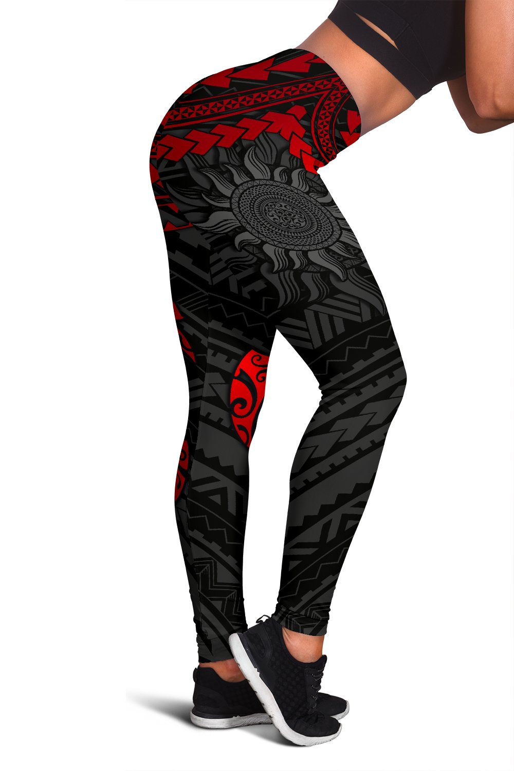 Polynesian Leggings - Polynesian Red Turtle - Polynesian Pride