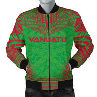 Vanuatu Flag Polynesian Chief Men's Bomber Jacket Green - Polynesian Pride