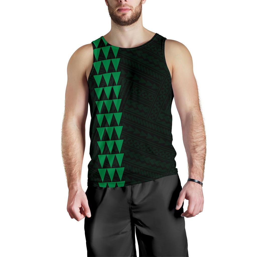 Hawaii Kakau Polynesian Three Turtles Map Men's Tank Top - Green - Polynesian Pride