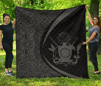 Cook Islands Coat Of Arms Polynesian Premium Quilt - Circle Style - 09 - Polynesian Pride