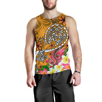 Polynesian Men's Tank Top - Turtle Plumeria Gold Color - Polynesian Pride