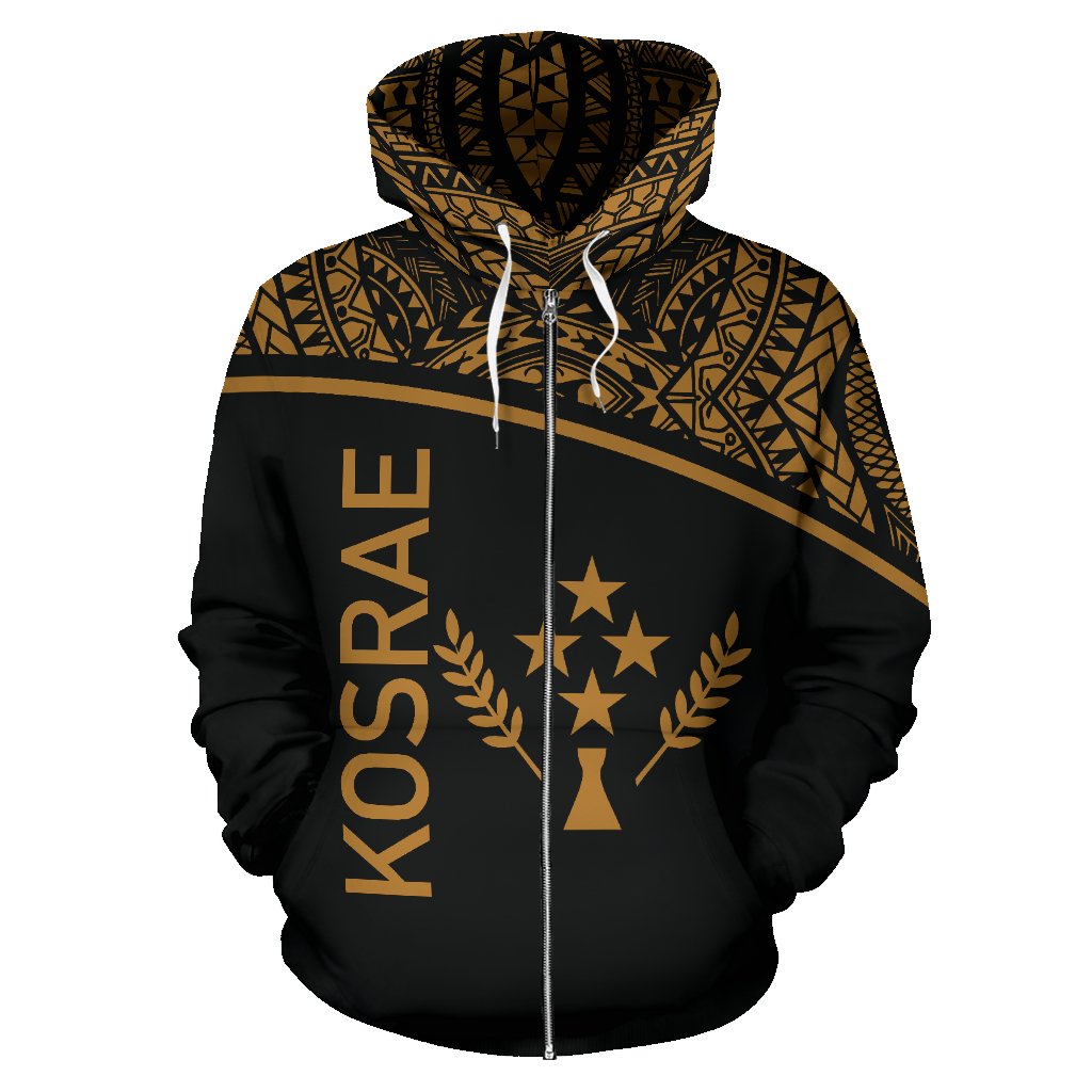 Kosrae All Over Zip up Hoodie Micronesia Curve Gold Style - Polynesian Pride