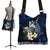 New Caledonia Polynesian Boho Handbag - Turtle With Plumeria Flowers One Style One Size Blue - Polynesian Pride