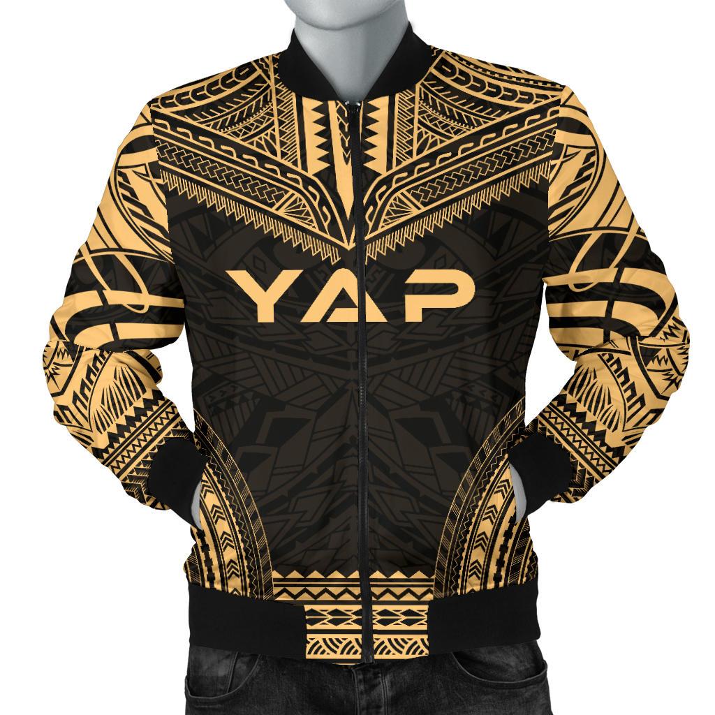 Yap Polynesian Chief Men's Bomber Jacket - Gold Version Gold - Polynesian Pride