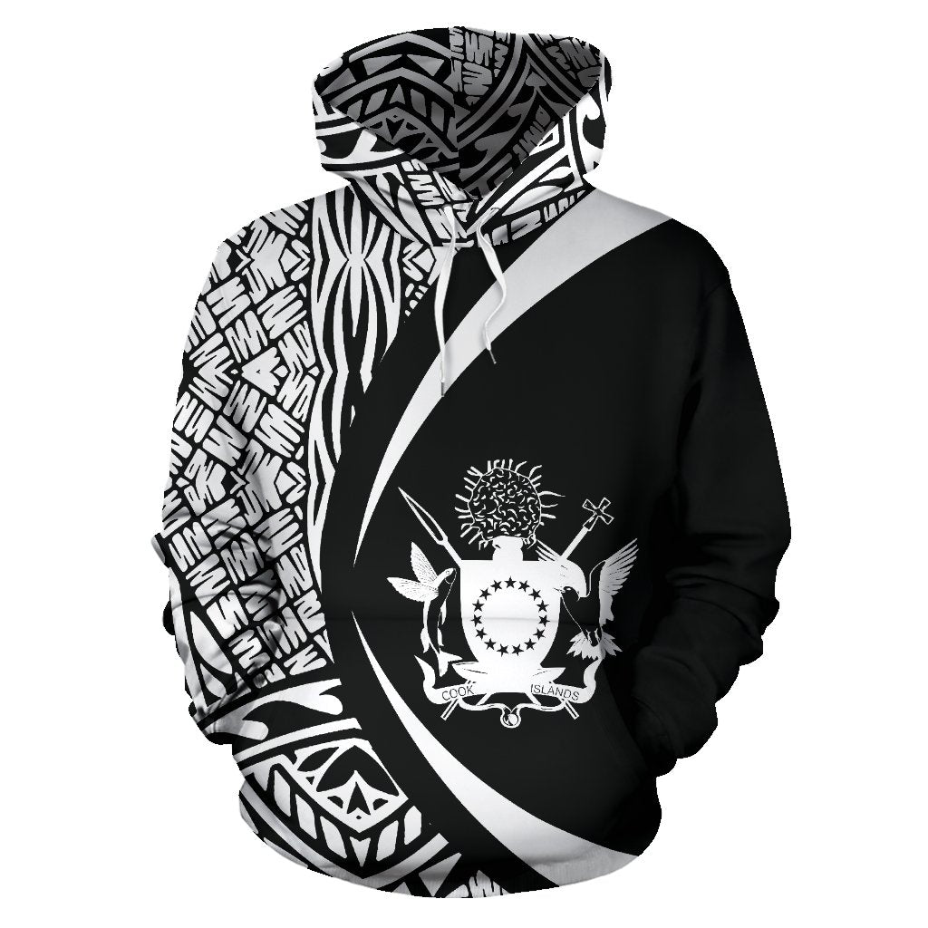 Cook Islands Polynesian Hoodie Circle Style 05 Unisex Black - Polynesian Pride