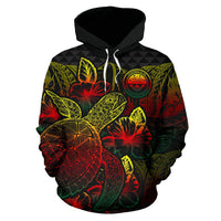 Federated States of Micronesia Polynesian Hoodie Turtle Hibiscus Reggae - Polynesian Pride