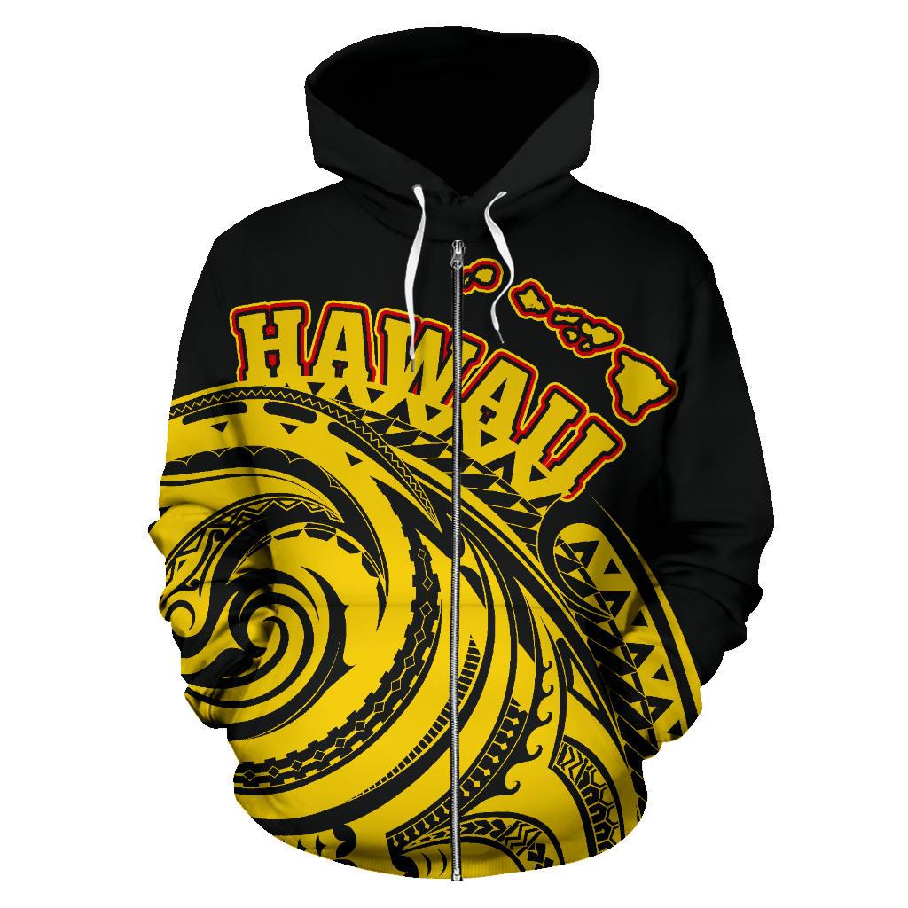 Hawaii Kanaka Maoli Zipper Custom Hoodie Tatau Style - Polynesian Pride