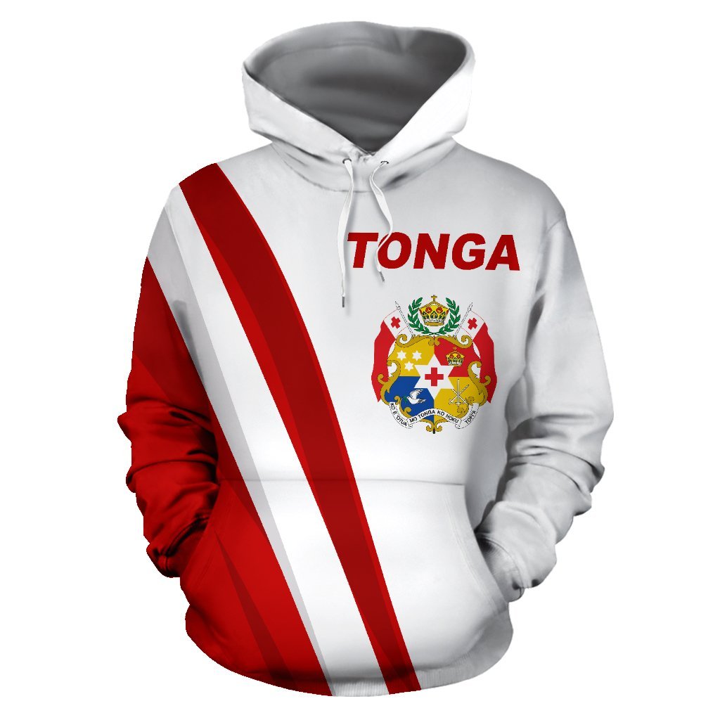 Tonga Hoodie Tonga Coat of Arms White - Polynesian Pride