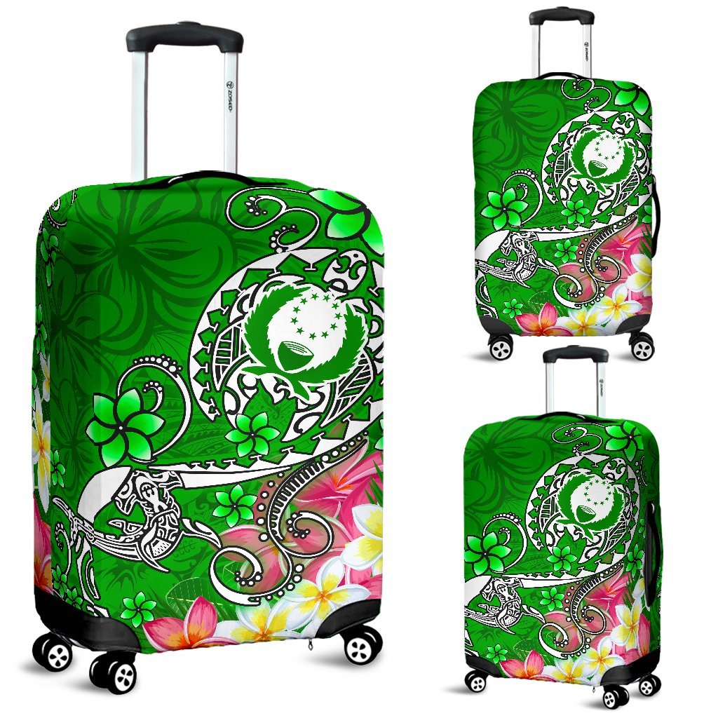 Pohnpei Luggage Covers - Turtle Plumeria (Green) - Polynesian Pride