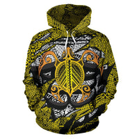 Honu Polynesian Yellow Hawaii Turtle Hoodie - Polynesian Pride
