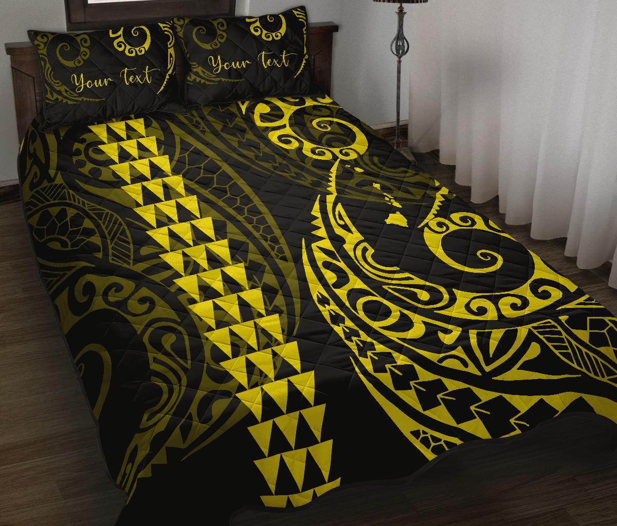 Personalized - Hawaii Quilt Bed Set - Hawaii Polynesian Quilt Bed Set - Yellow - Polynesian Pride