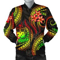 Samoa Polynesian Men Bomber Jacket - Reggae Plumeria - Polynesian Pride