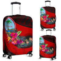 Guam Luggage Covers - Polynesian Hook And Hibiscus (Red) - Polynesian Pride