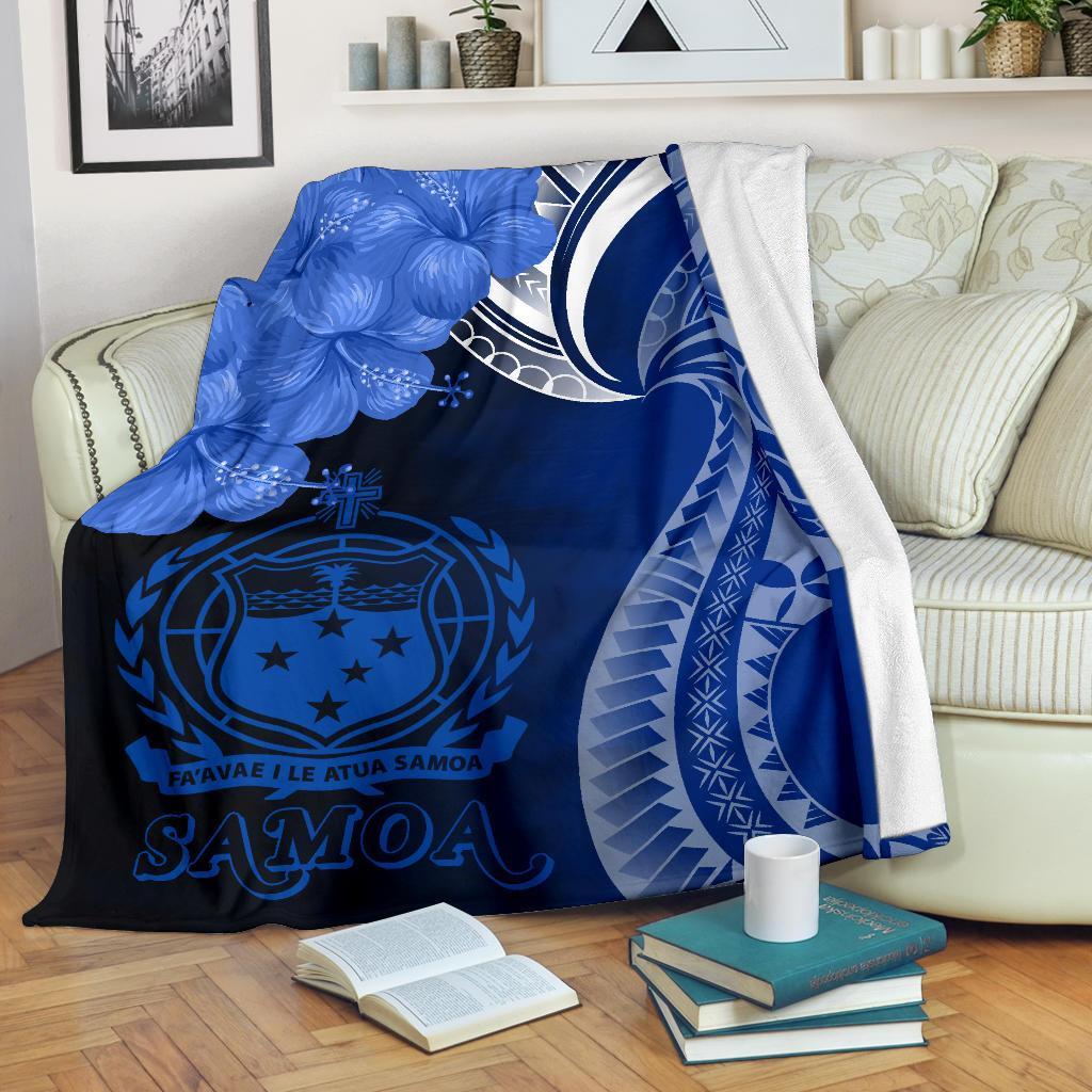 Samoa Premium Blanket - Samoa Seal Wave Style (Blue) - Polynesian Pride