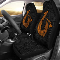 Hawaii Hook Map Orange Polynesian Car Seat Covers - Polynesian Pride