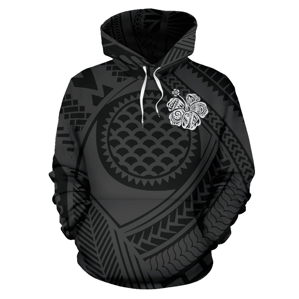 Polynesian Hawaii All Over Hoodie Hibiscus Turtle Tattoo BN10 - Polynesian Pride
