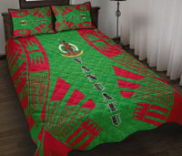 Vanuatu Quilt Bed Set - Vanuatu Coat Of Arms Red Tattoo Style - Polynesian Pride