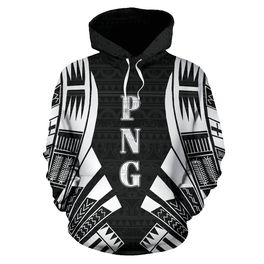 Papua New Guinea Polynesian ll Over Hoodie White Tattoo - Polynesian Pride