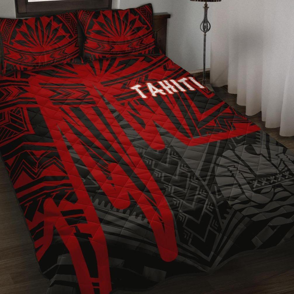 Tahiti Quilt Bed Set - Tahiti Seal In Heartbeat Patterns Style (Red) Red - Polynesian Pride