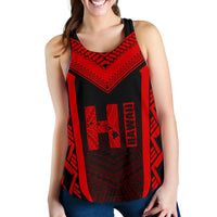 Hawaiian Kanaka Polynesian Women's Racerback Tank Active Red - Polynesian Pride