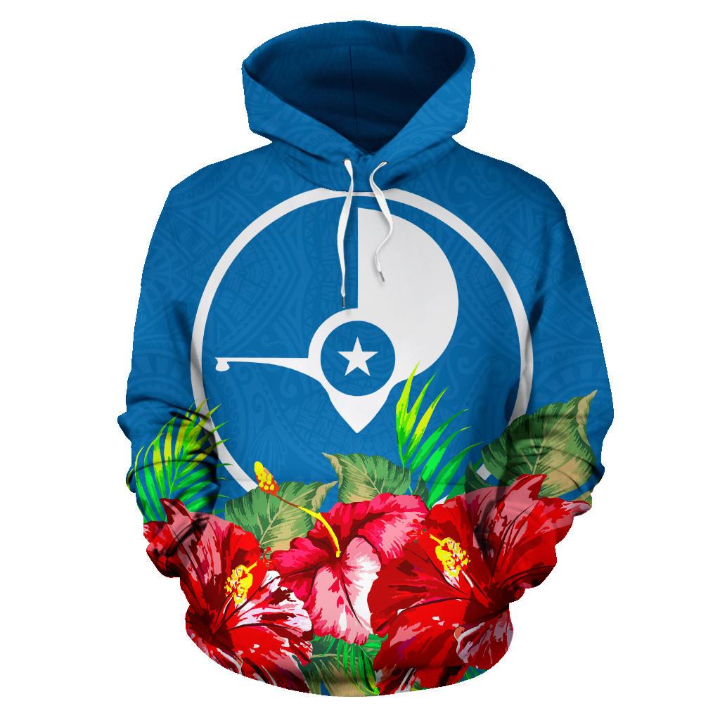 Yap Polynesian Hoodie Flag Hibiscus - Polynesian Pride