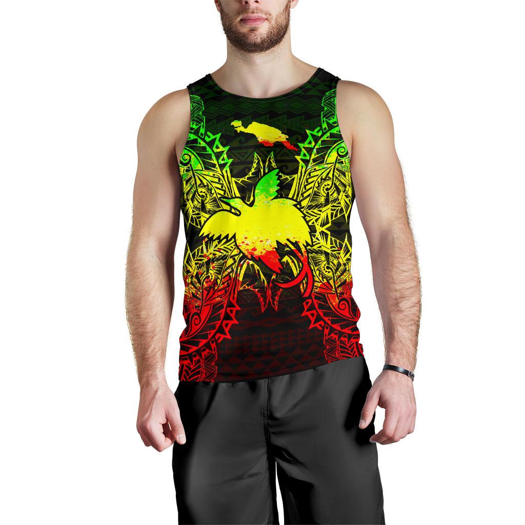 Papua New Giunea Polynesian Men Tank Top Map Reggae Reggae - Polynesian Pride