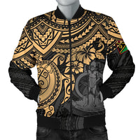 Vanuatu Polynesian Bomber Jacket (Men) - Gold Turtle Gold - Polynesian Pride