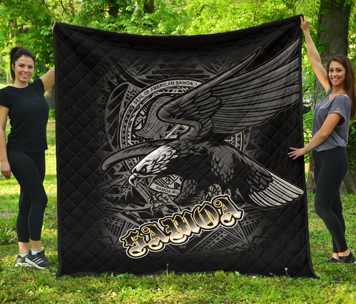 American Samoa Polynesian Eagle Premium Quilt - American Samoa Seal - Polynesian Pride